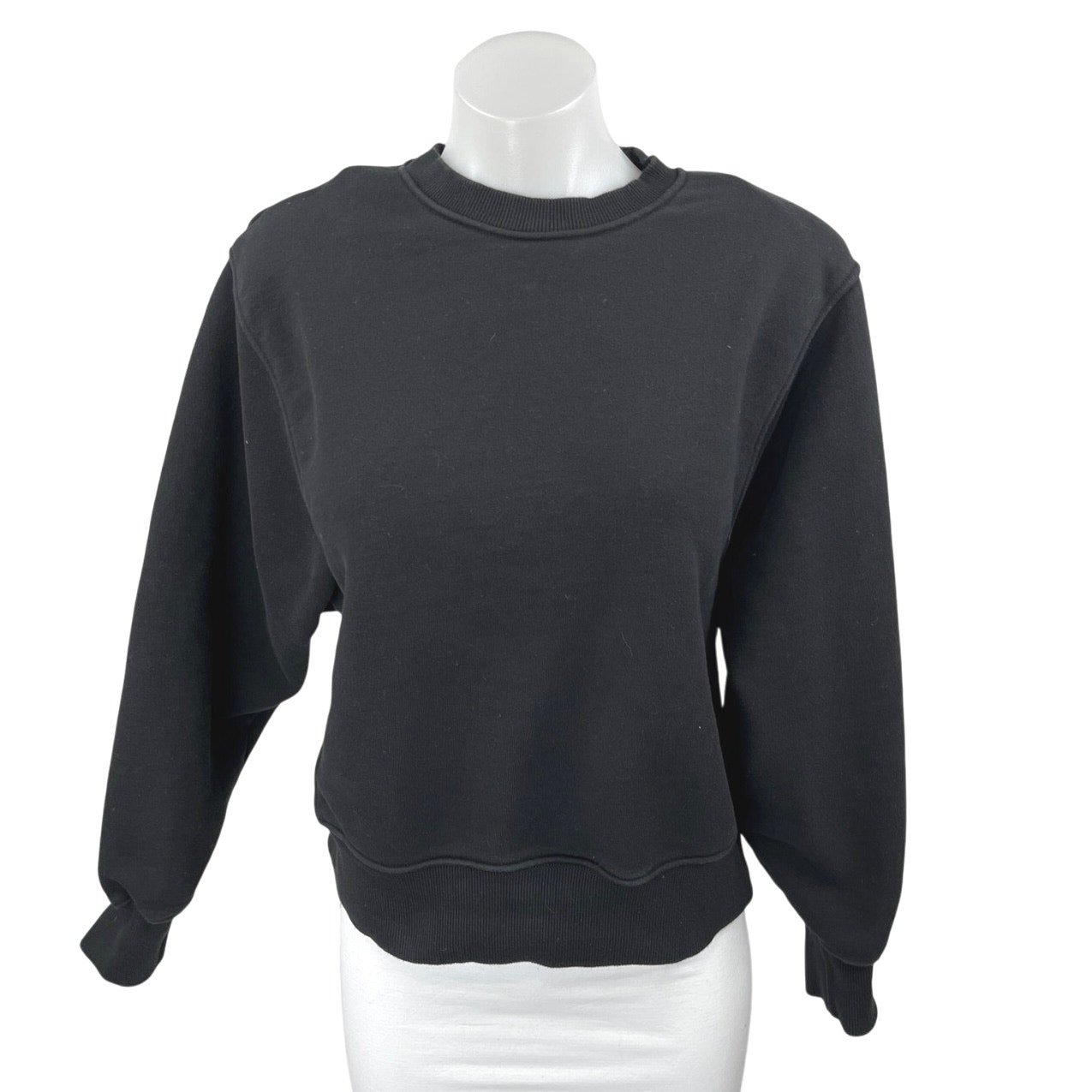 Frankie Shop Black Balloon Long Sleeve Crew Neck Sweater Sweatshirt Top Size Xs